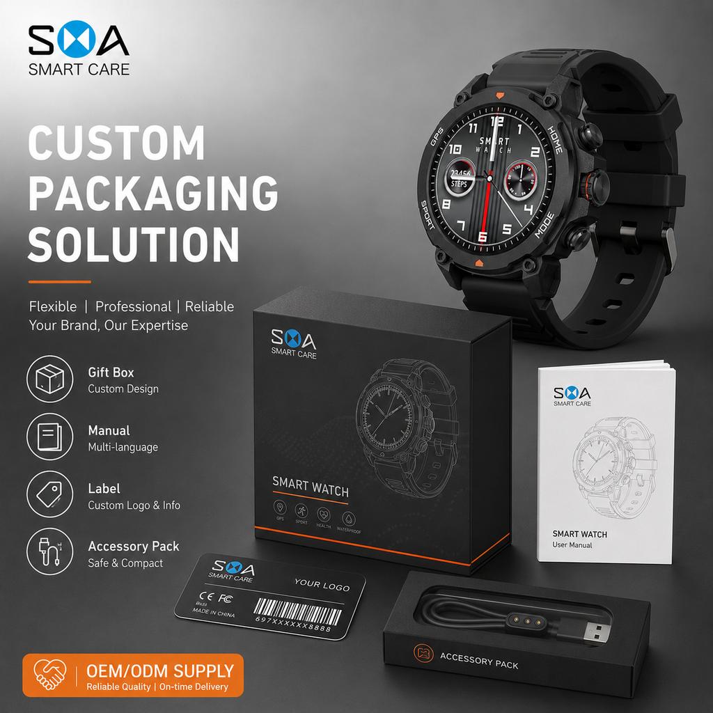 Factory Outdoor GPS Smart Watch 5ATM Waterproof AMOLED Custom Logo Sport Smartwatch with Bluetooth Calling
