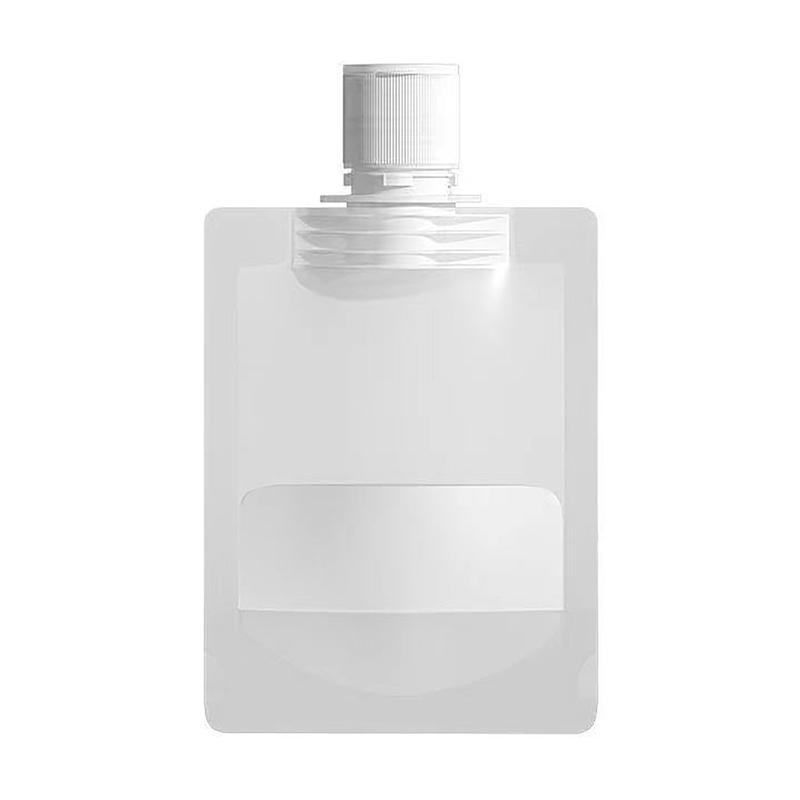 Sacchetto di imballaggio a conchiglia trasparente in plastica con beccuccio verticale, borsa da viaggio portatile per trucco fluido per lozione e shampoo