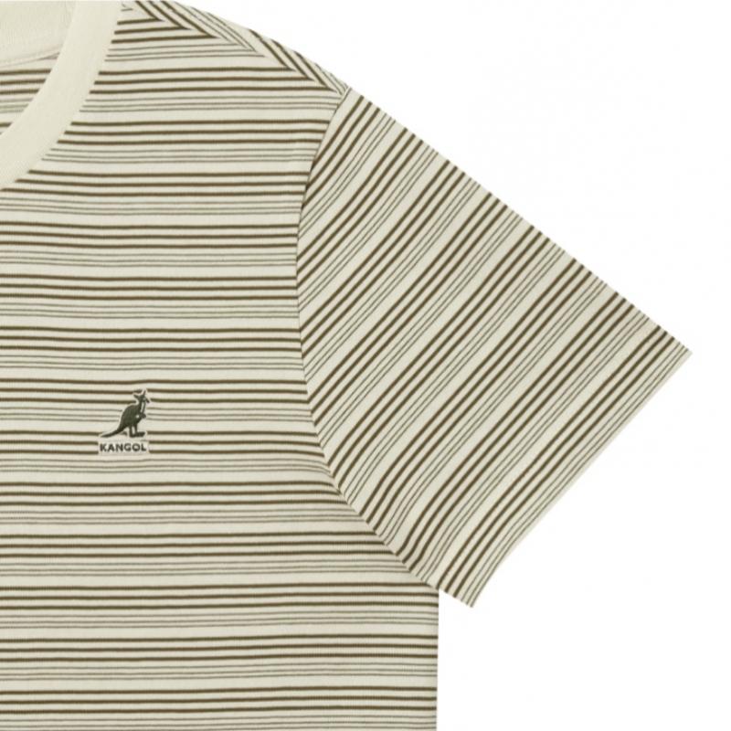 KANGOL Women S pineSS STripe T ShirT 2847 Khaki