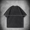 Women's Trendy Retro Washed Black Distressed Cotton Short-Sleeve T-Shirt
