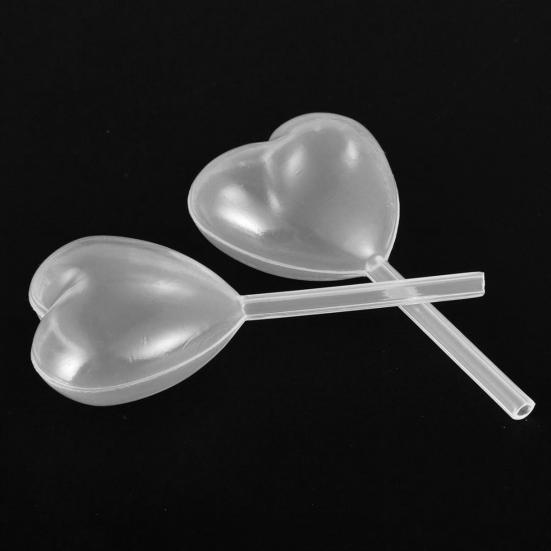 50Pcs 4ml Jam Straw Heart Shape Disposable Plastic Evenly Permeate Flavor Dropper Kitchen Tool