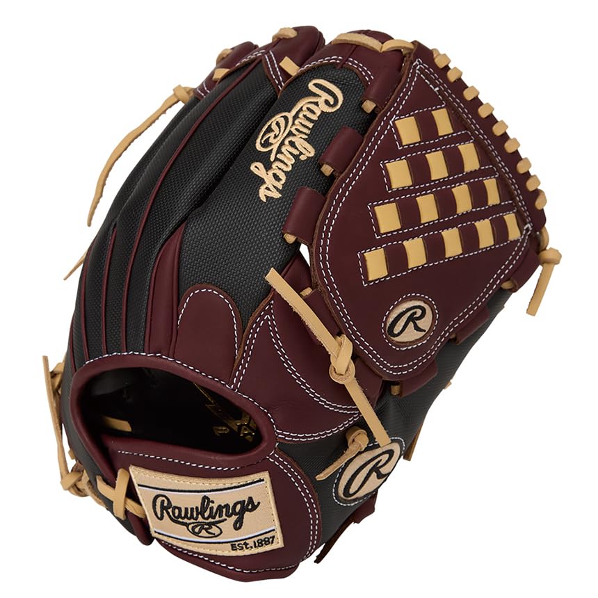 Rawlings DP COLORS GS5FHDKM5 Fit Throw HOH® Women's Baseball/Softball Glove, Pitcher's Glove, Shelly/Black, 11.75 inches, Left-Handed