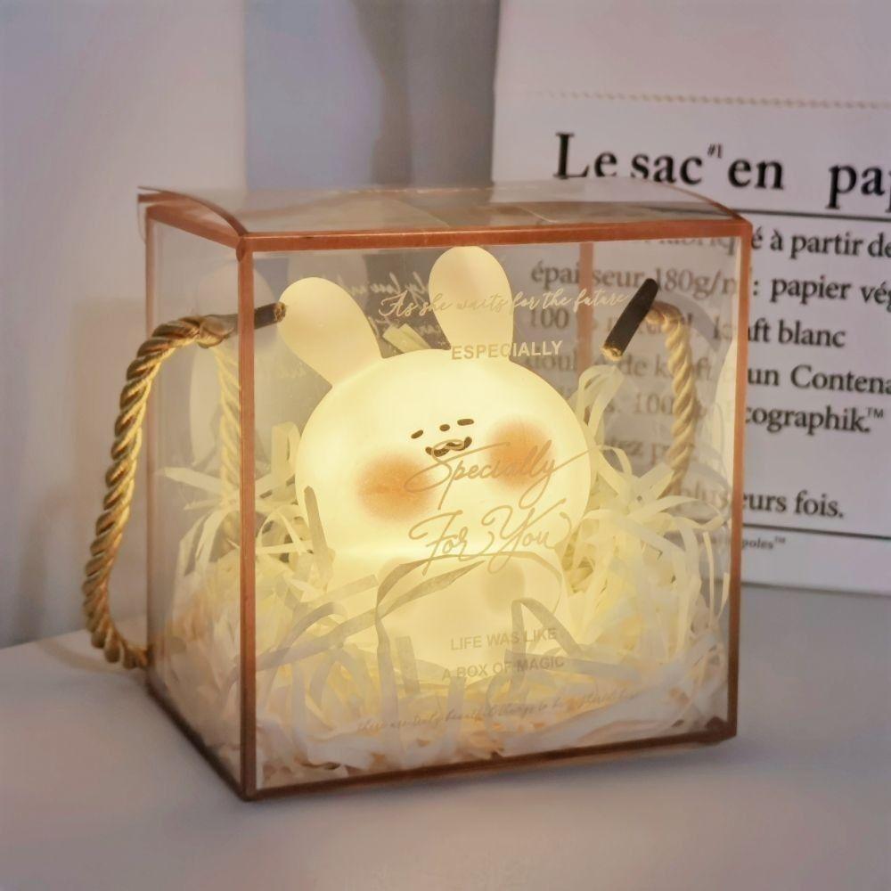 Silicone Little Rabbit Bedroom Lamp Ins Style Decorative Atmosphere Light Rabbit Night Lighting