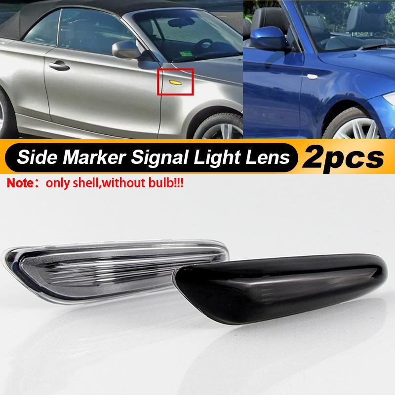 2xFor BMW E81 E82 E87 E88 E90 E91 E92 E93 E60 E61 E83 E84 1 3 5 Series X1 X3 06-11 Side Marker Light Turn Signal Lamp Clear LensTurn Signal 2
