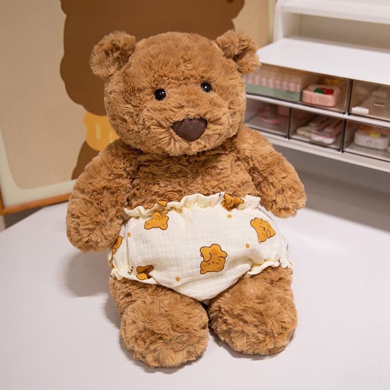 Cartoon Barcelona Bear Doll Brown Clothes Teddy Bear Plush Toy Doll Children's Pillow Doll Gift
