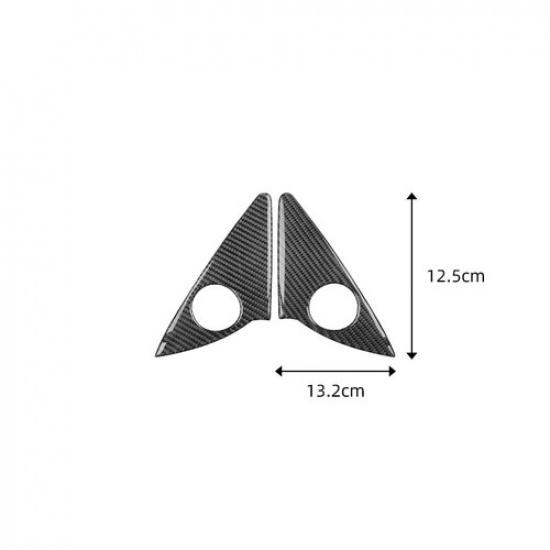 2pcs Bright Carbon Fiber Car Inner A Pillar Speaker Frame Cover For BMW Z4 03-08