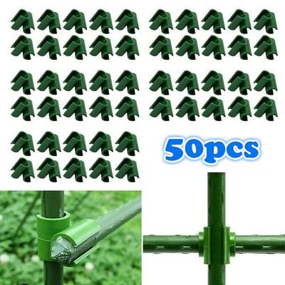 50ks Green Plant Trellis Connector Clip Sponky na kolíky Zeleninový vinič Krížová spona pre tyč s pevným záhradným rámom Záhradnícke náradie