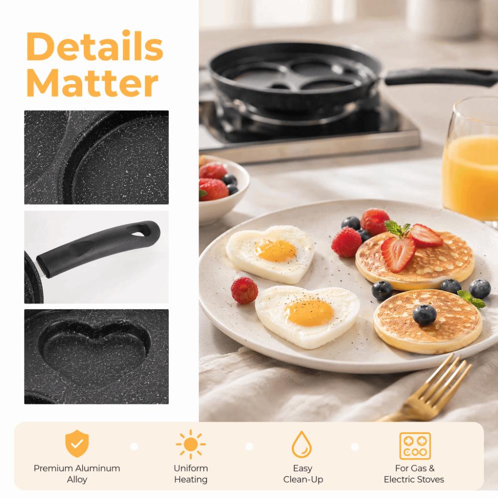 Aluminum Alloy Frying Pan Even Heating Omelette Pan Durable Egg Frying Pan  Pancake Bacon Burger