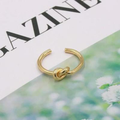 Koreanischer Schlichter Ganz-Kupfer Offener Knoten Damen Pinky Ring - Modischer und Vielseitiger Schmuck