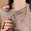 Vintage Maillard Přírodní tygří oko Choker náhrdelník pro ženy Skládané krční korálkové řetízky Šperky Dárek