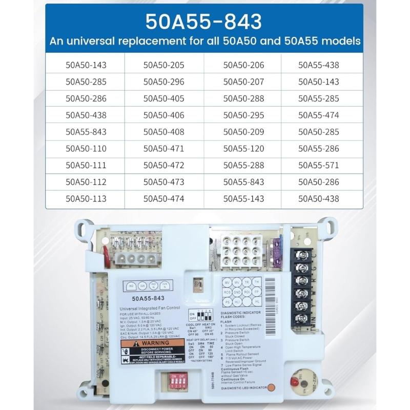 Universals Replacement 50A55-843 Integrated Furnace Control Board Furnace Ignition Module Control Board Enduring
