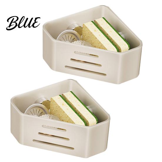 Sponge Drying Rack Sink Filter with Suction Cups for Kitchen Corner Quick Carbon Steel Caddy Hollow Design Rustproof Holder Soap And Brushes