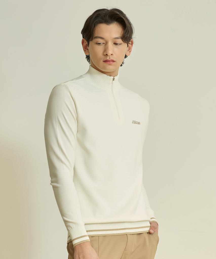 Antomas Two-Side Knit Half-Zip Men'S - White
