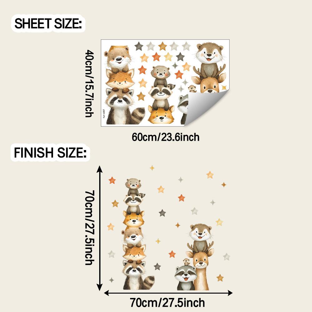 

Высокая стопка животных и звезд Декоративные наклейки на стену для детской комнаты