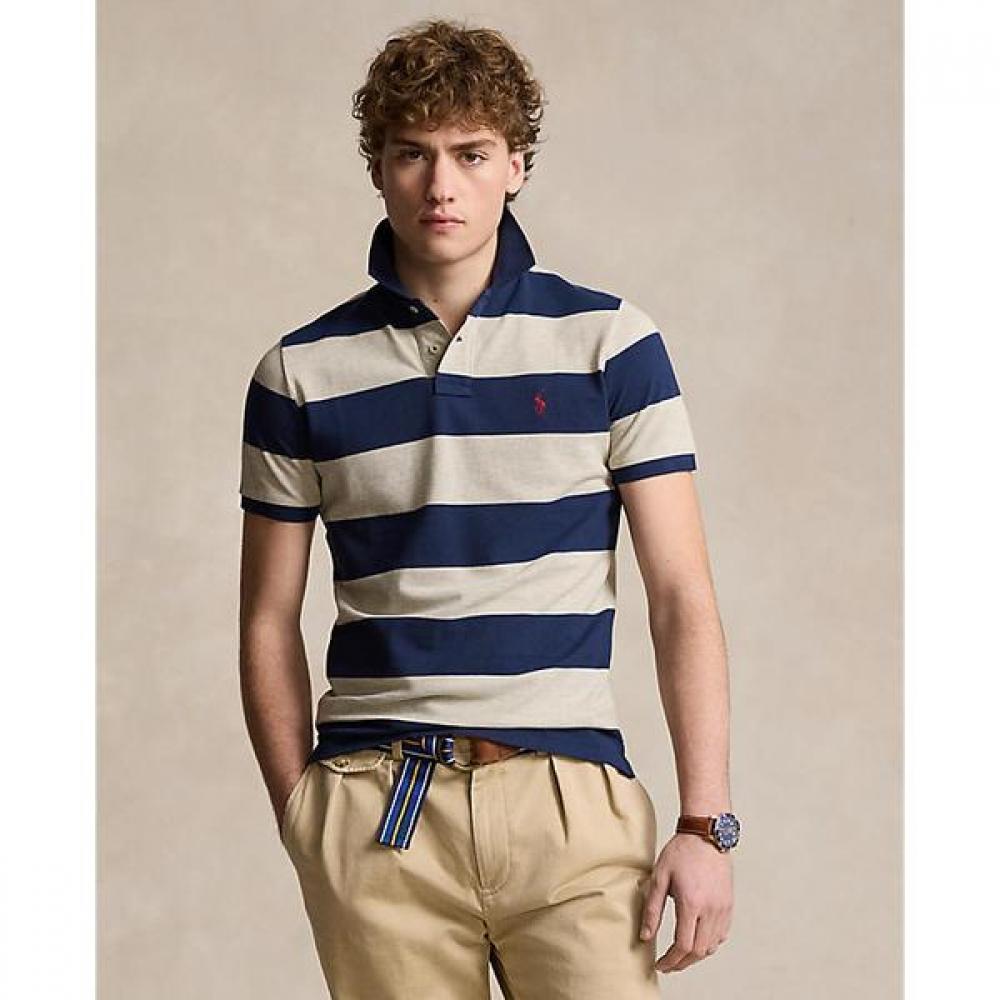 

Polo Ralph Lauren Mens Custom Slim Fit Striped Mesh Polo Shirts Mnpokni1n822927020 M