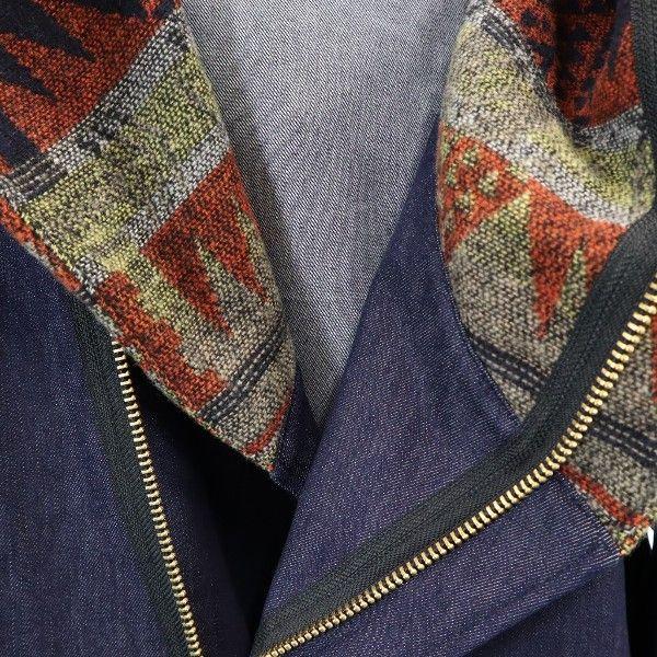Brand New HB Gypsy Riders Jacket M Blue Shawl Collar Hooded Denim Jacket Men's Used
