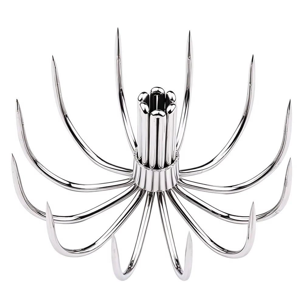 10pcs Pack Stainless Steel Squid Fishing Hooks 12 Claws Umbrella Needle Hooks  Saltwater Fishing