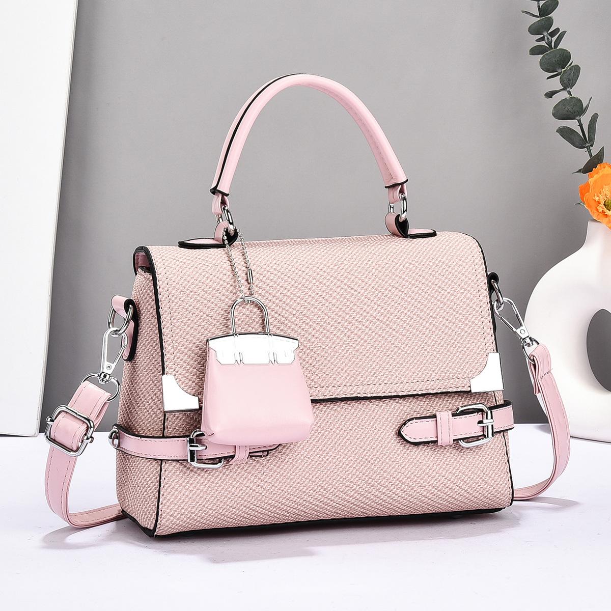 Новая модная сумка Macaron с текстурой из сращенного холста эффектная горизонтальная сумка через плечо большая вместимость сумка через плечо 2469₽