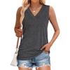 Women's V Neck Sleeveless Loose Fit Casual Solid Color Tank Top For Summer Daily Wear