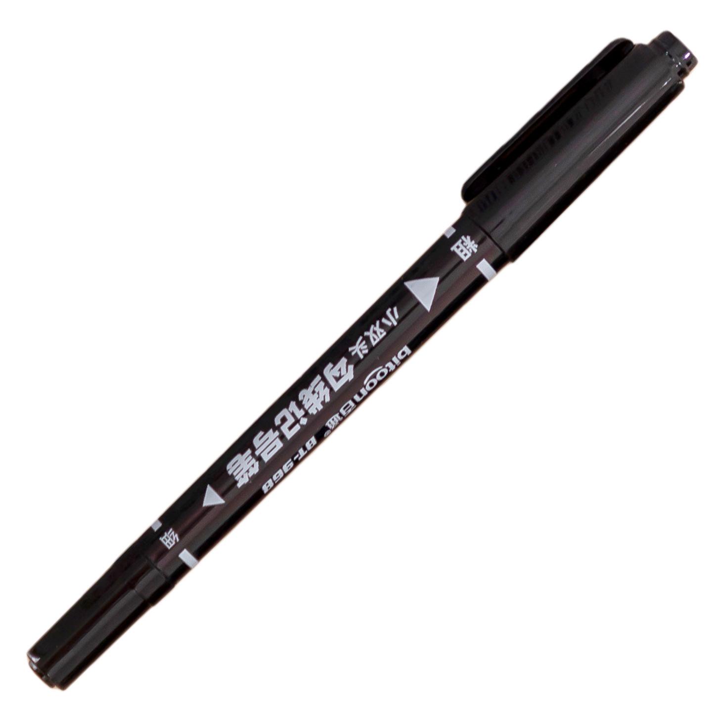 Kua Jing Bai Tong 968 Black Quick-Dry Double-Ended Oil-Based Art Marker Pen