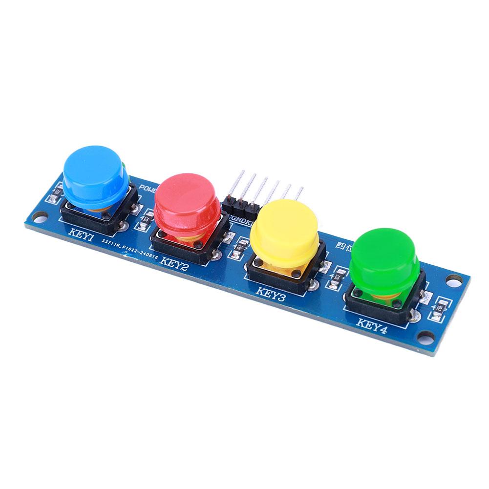 4 Buttons Keyboard Module with Hat & LED Indicator Keypad Module High Level Output for Arduino Or Raspberry Pi