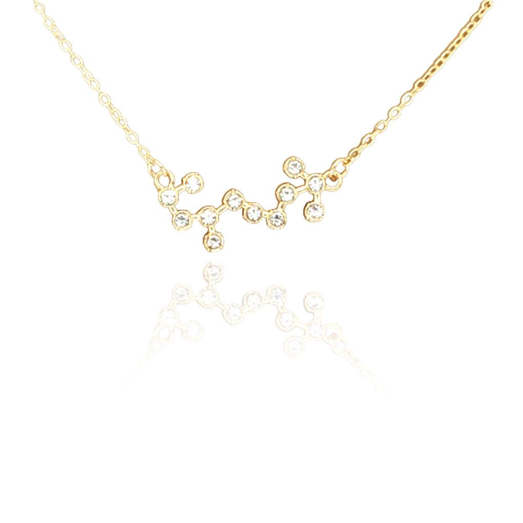 Ins Constellations Theme Friendship Necklace Rhinestone Comfortable Delicate with Display Card Pendant for Lover Festival Gifts