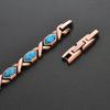 Retro Blue Turquoise Magnetic Ladies Bracelet - Pure Copper Design