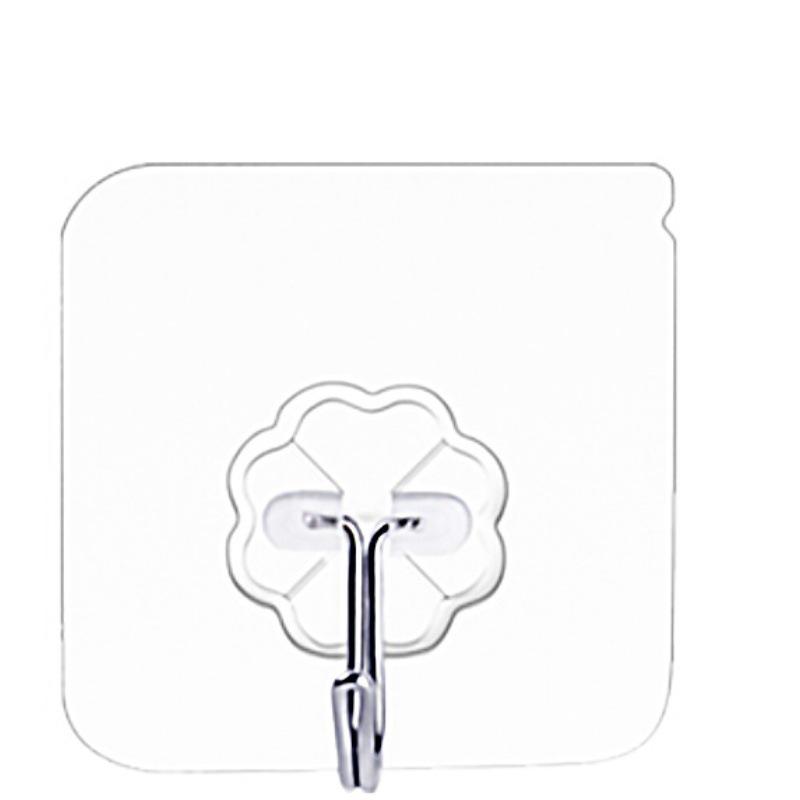 

Transparent No-Drill Adhesive Hooks - Strong, Traceless Plastic Hooks for Bathroom & Kitchen