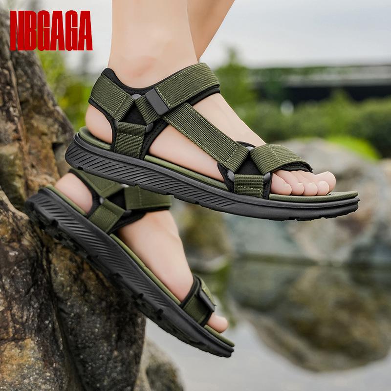 New Men's Outdoor Sandals Non-Slip Hiking Beach Shoes Lightweight Comfortable PU Leather Anti-Slip Soles for Men Summer Fashion