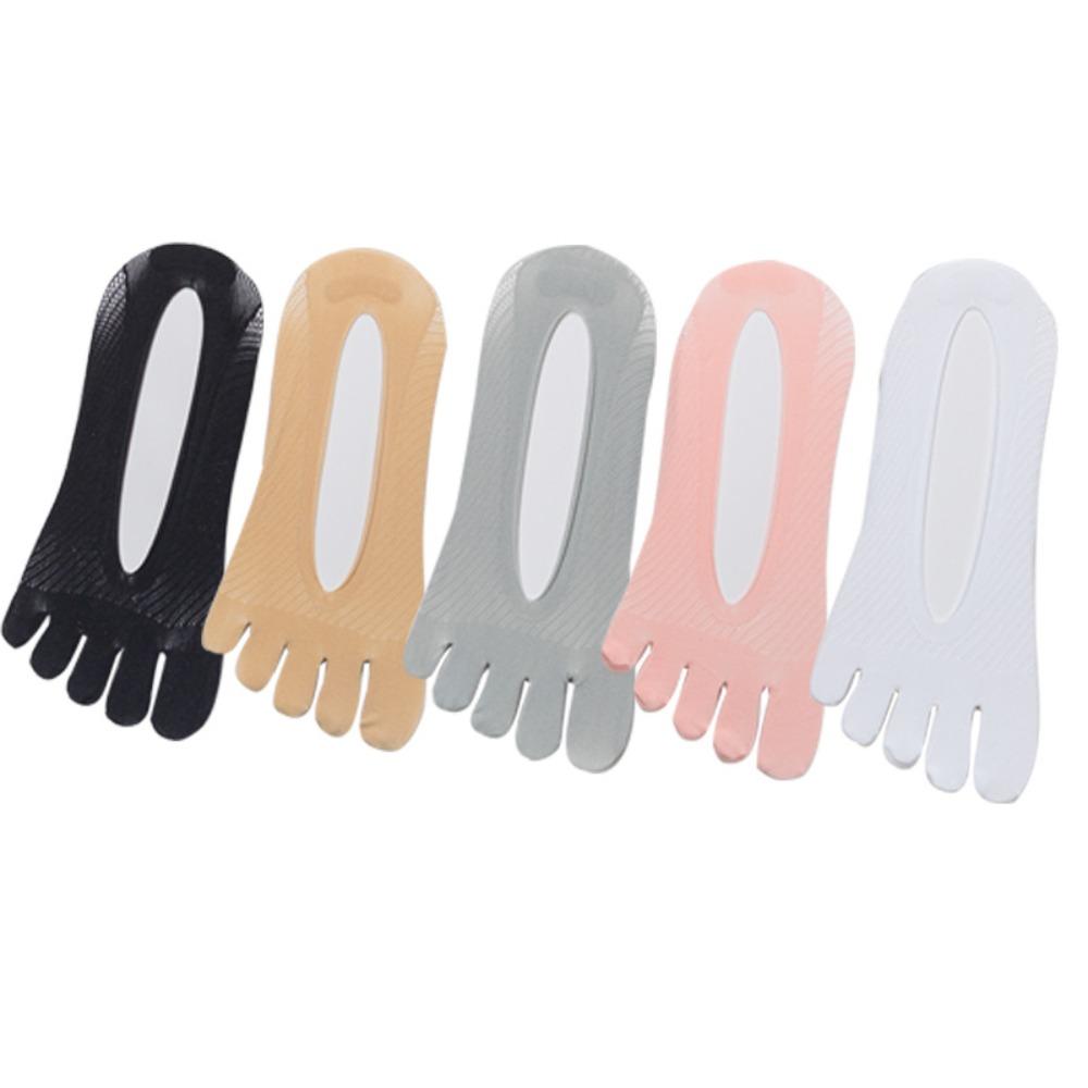 5Pairs Anti-slip Five Finger Boat Socks Ultra-thin Mesh Shallow Socks Simple Split Toe Socks  Women