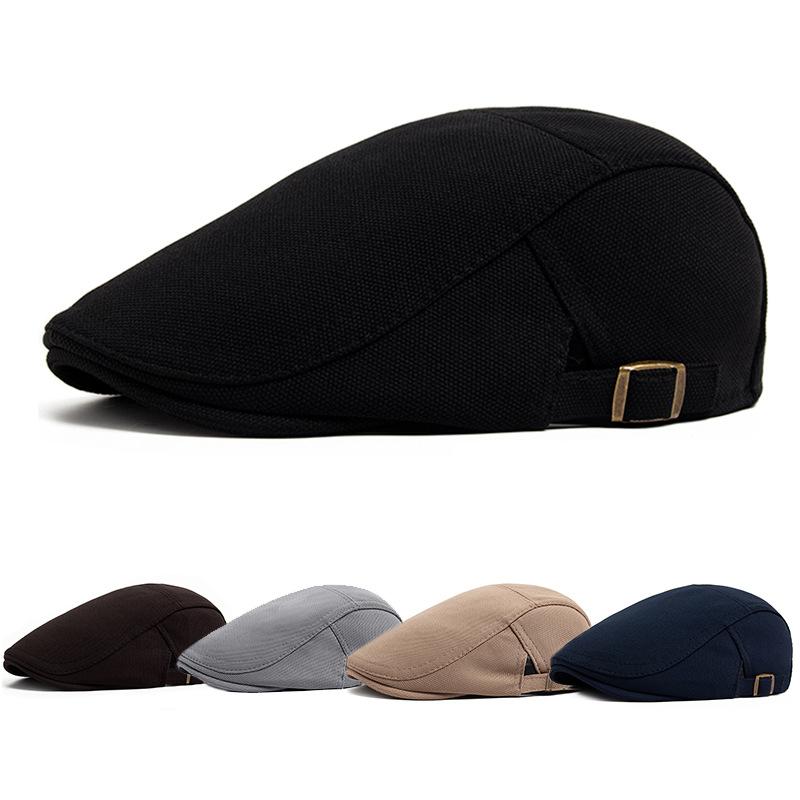 Jednokolorowa czapka męska wiosenno-jesienna retro wszechstronna casualowa kapelusz z daszkiem dla osób w średnim wieku i starszych beret malarski