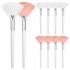 10 PCS Fan Brush Makeup, Fan Brushes for Esthetician Makeup, Multipurpose Facial Brushes for Make up Cosmetic, Eyeshadow, Peel Mud Cream(White, Pink)