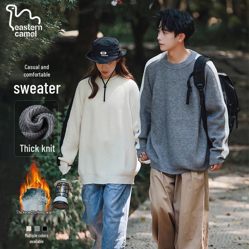EASTERN CAMEL Unisex Color Block Warm Knit Sweater