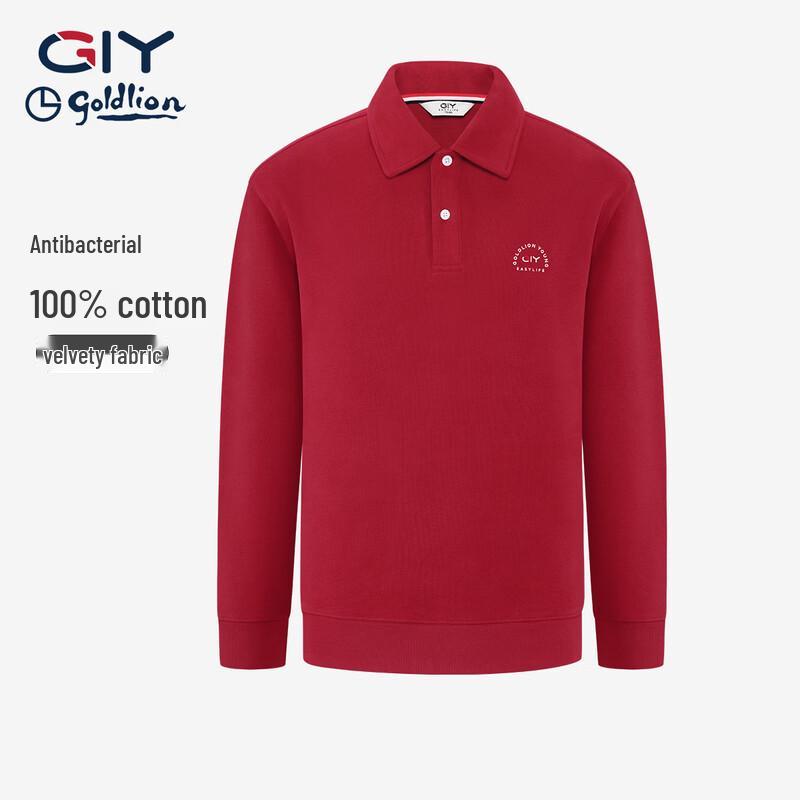 Goldlion GY Men s Pure Cotton Polo Long-Sleeve Sweatshirt M