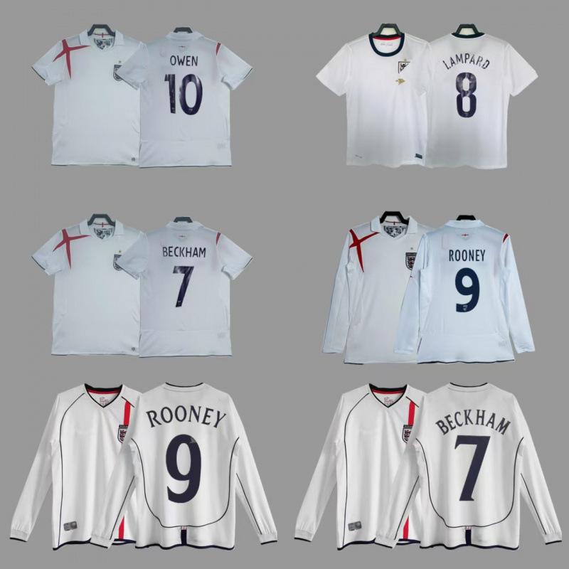 Vintage jersey Owen Rooney Beckham Lampard Gerrard classic football jersey England national team jersey