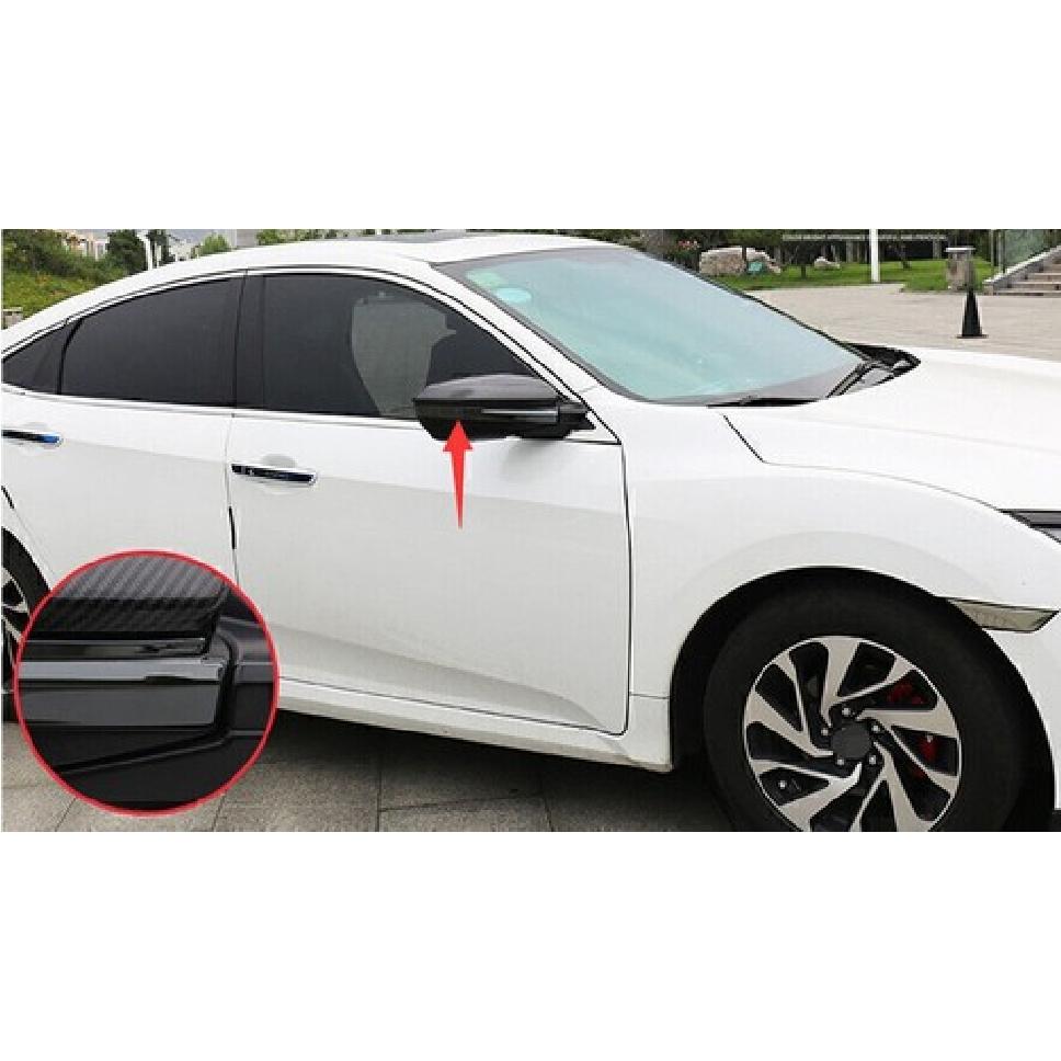For Honda Civic 10th 2016-2021 Black Steel Rear View Mirror Strip Molding Trim