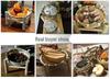 Handmade Bamboo Woven Basket Set - Round Winnowing Basket and Snack Plate for Hotel or Restaurant Use