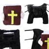 Halloween Dog Costume Christ Funny Cosplay Clothes Party Dressing Up Outfit with Bible Cross for Small Medium Dogs Cat Yorkshire