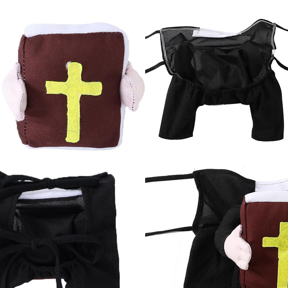 Halloween Dog Costume Christ Funny Cosplay Clothes Party Dressing Up Outfit with Bible Cross for Small Medium Dogs Cat Yorkshire