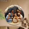 Nativity Scene Wooden Sign - Charming Vertical Christmas Sign with Jesus Theme - Unique Decorative Sign and Plaques - Ideal Front Door Decor