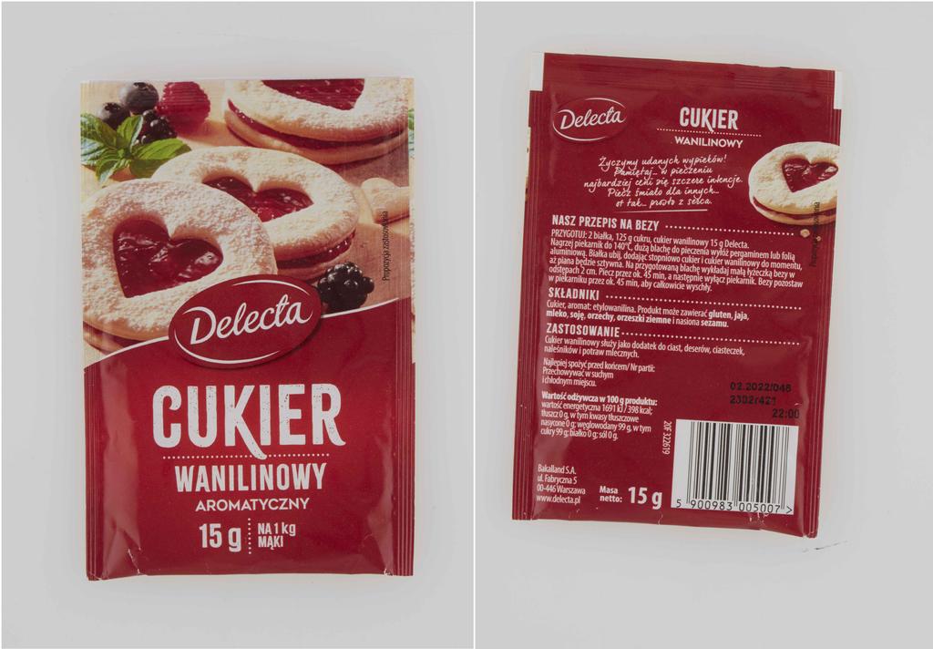 Cukier Wanilinowy Aromatyczny 15G Delecta
