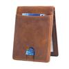 Crazy Horse Skin Men's Wallet Retro Genuine Leather RFID Blocking Multifunctional Anti-theft Brush