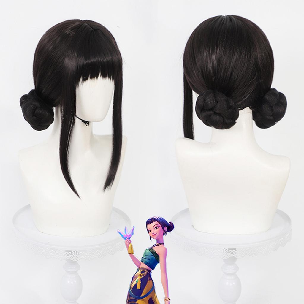 K-Pop Witch Hunter Group Zoe Cosplay  Wig Black  Heat Resistant Synthetic Cosplay Wig for Men