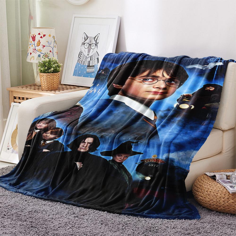 1Pc Magic School Story Print Flannel Blanket, High quality Comfortable for All Seasons, Home Decor, Warmth and Comfort, Perfect for Gifts
