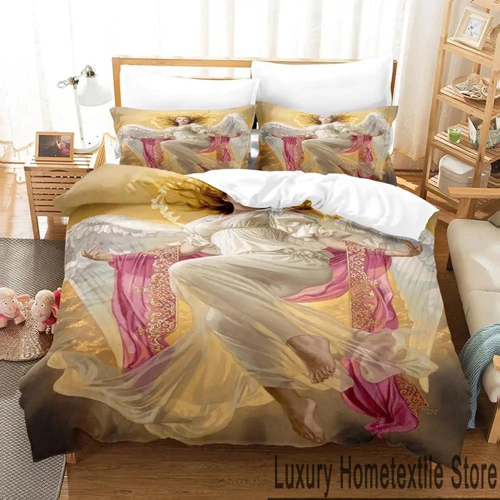3D Print Guardian Angel Bedding Set Boys Girls Twin Queen King Size Duvet Cover Pillowcase Bed Boys Adult Home Textileextile
