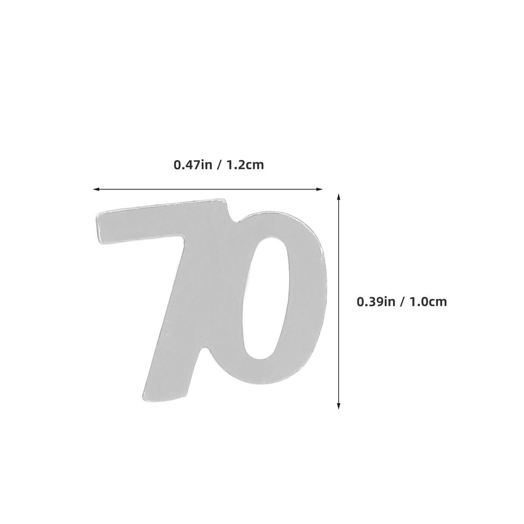 1200Pcs Anniversary Confetti Number 70 Reusable Sequins for Invitations Wrapping Paper Party Decor Golden Silver Black