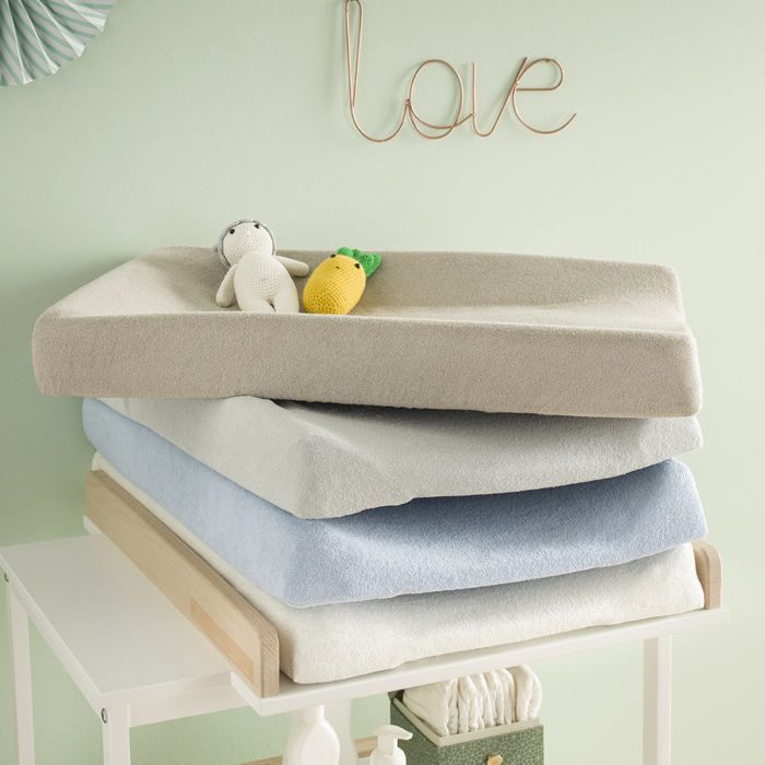 BABYCALIN Housse matelas à langer élastiquée taupe