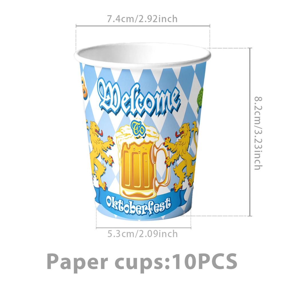 Germany Oktoberfest Party Set: Tableware, Banner, Balloons, Honeycomb Decorations