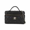 CHANEL Grain Cow Leather Material Gold Metal Crossbody Handbag Women's Black AP4407-B22665-94305