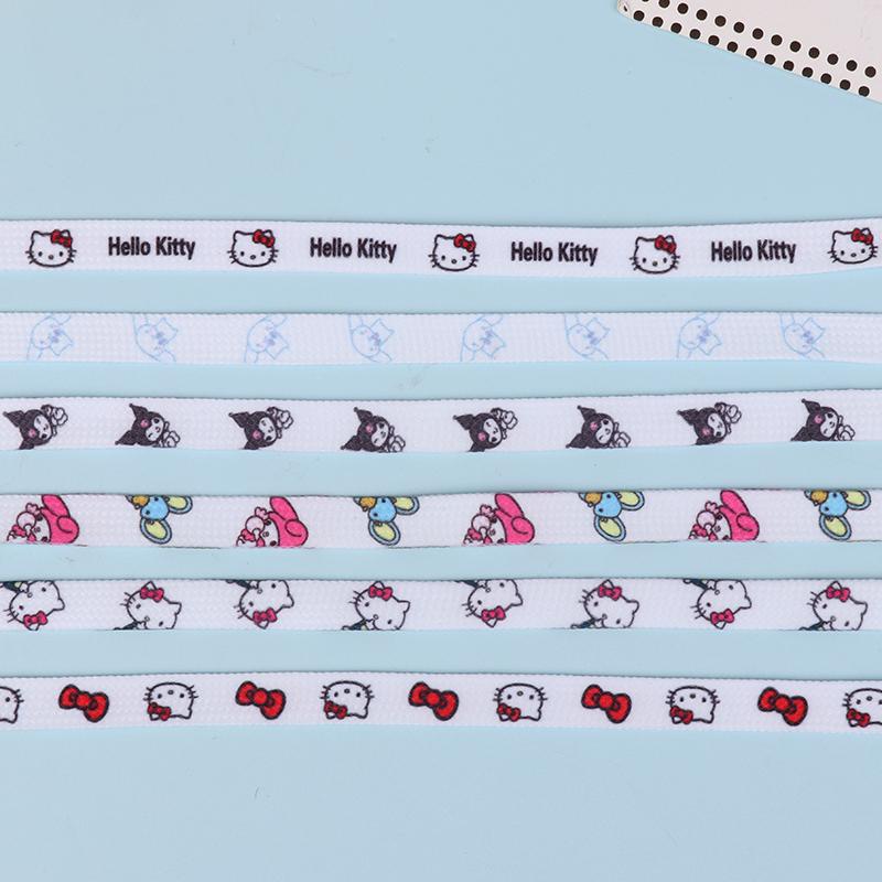 2Pcs Sanrio Shoelaces Cartoon Cinnamon Kuromi Hello Kitty Flat Shoe Laces Accessories Shoelace 120Cm Girls Gifts